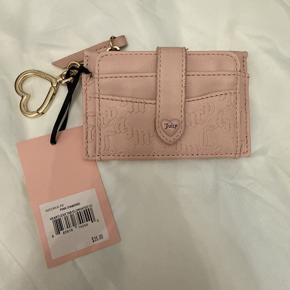 Juicy Couture Pink Diamond Heartless Tab Elongated Credit Card Wallet
